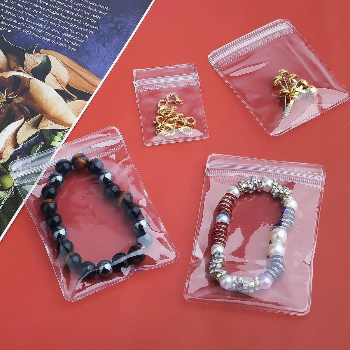 Self-Sealing Jewelry Bags 100PCS PVC