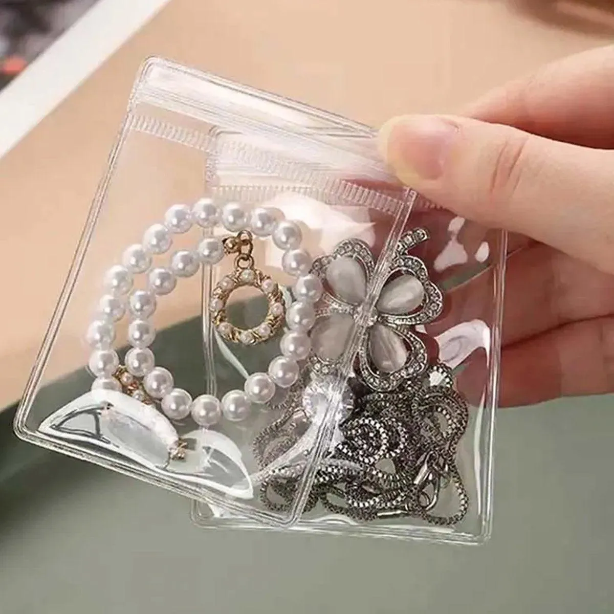 Self-Sealing Jewelry Bags 100PCS PVC