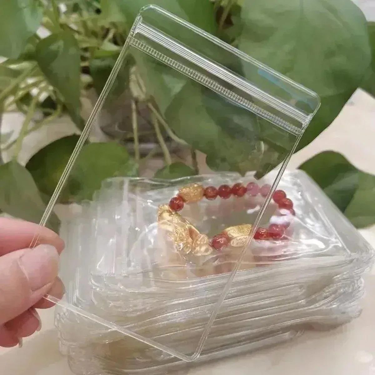 Self-Sealing Jewelry Bags 100PCS PVC