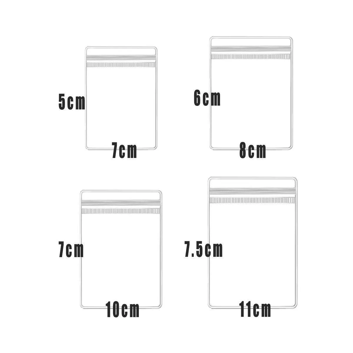 Self-Sealing Jewelry Bags 100PCS PVC