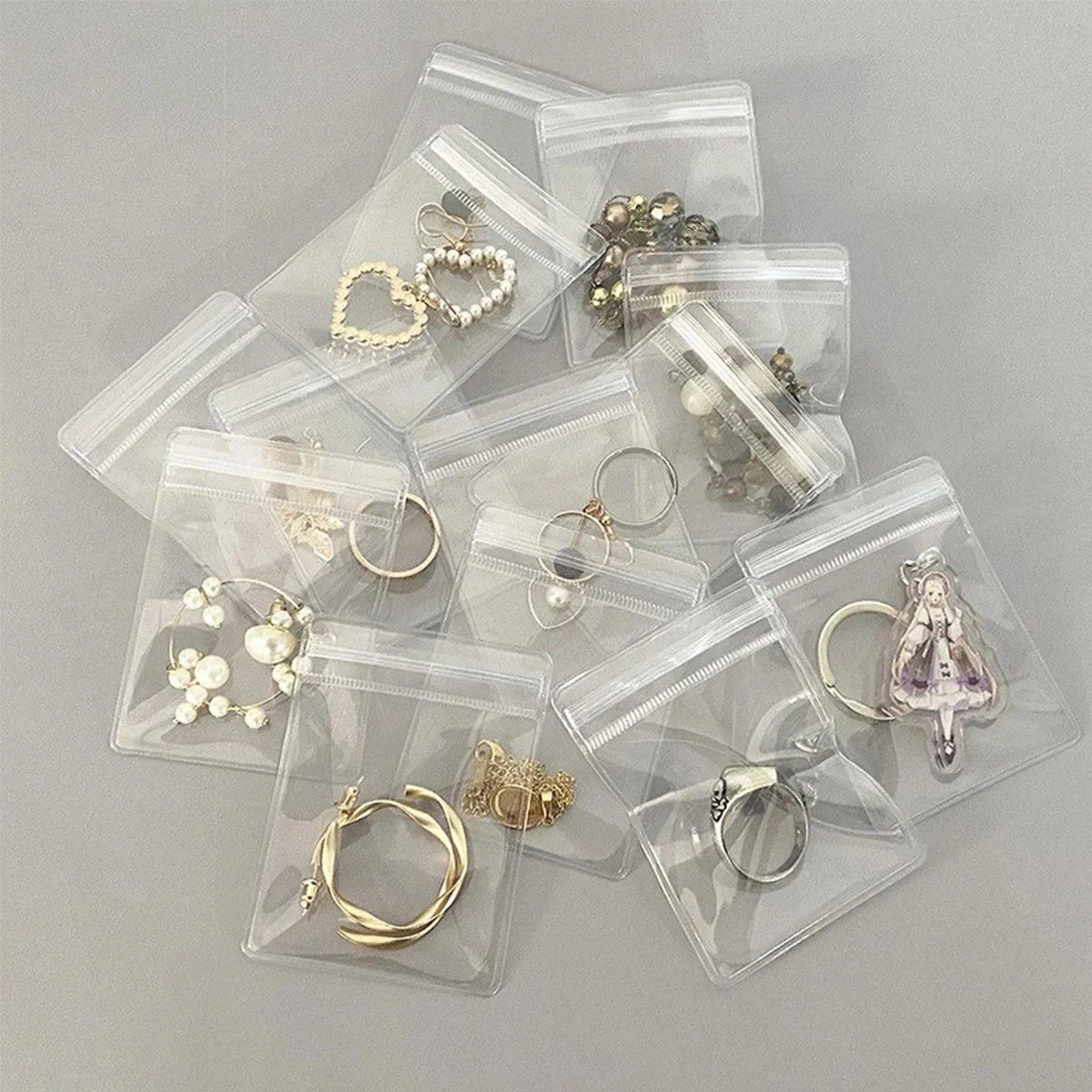 Self-Sealing Jewelry Bags 100PCS PVC