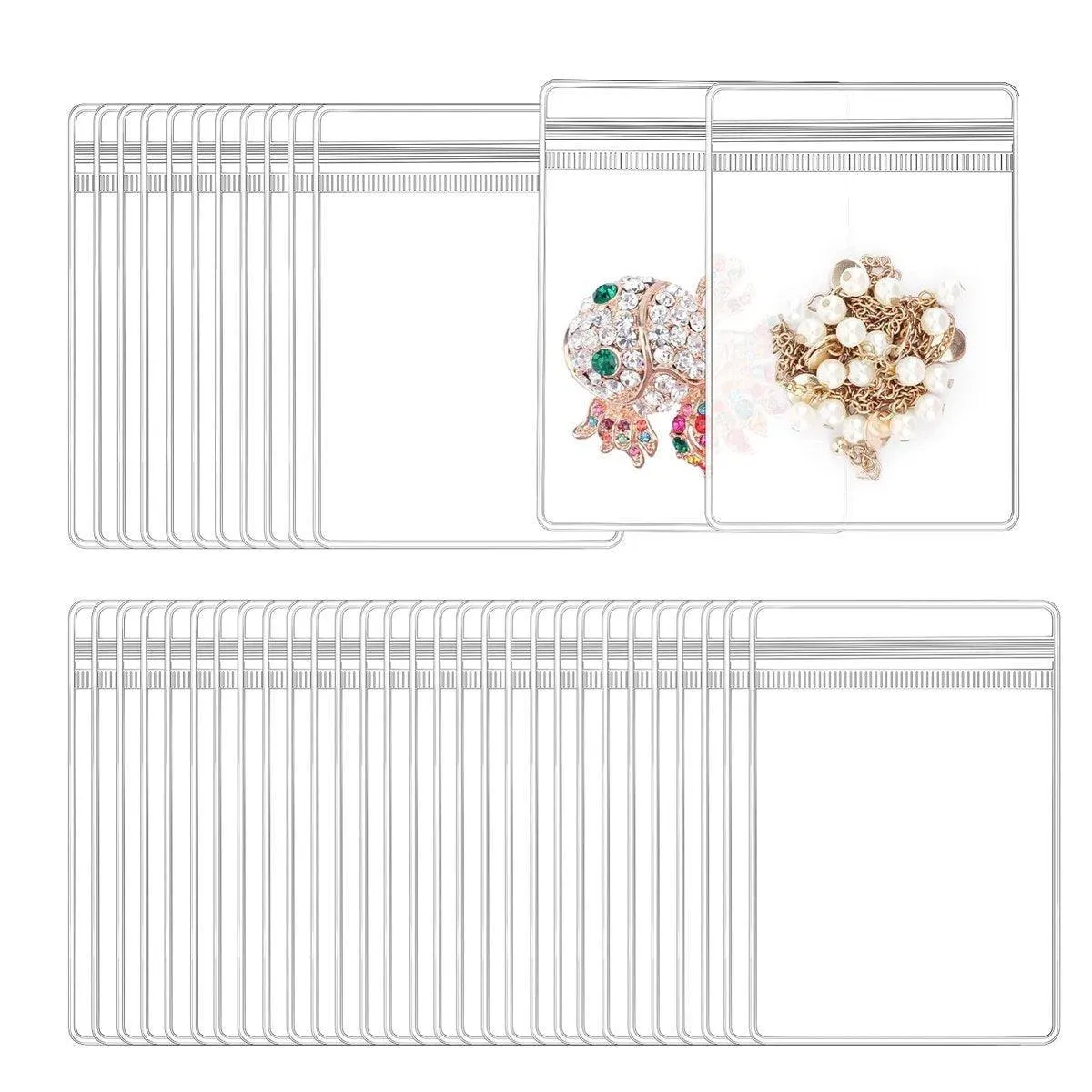 Self-Sealing Jewelry Bags 100PCS PVC