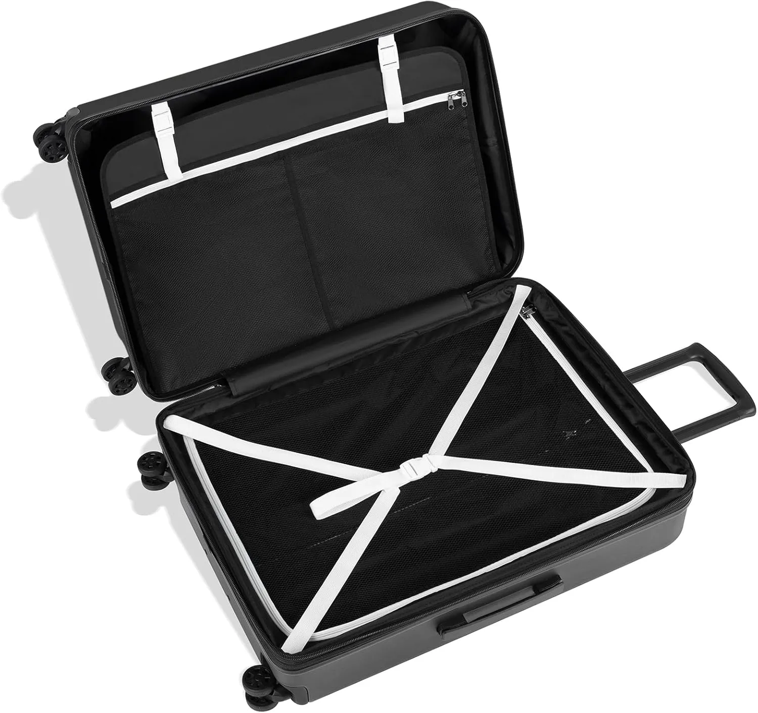 Sherpani Meridian Nesting Luggage Set, 2 Piece Rolling Luggage Set, Travel Durable Lightweight Luggage, Hardside Suitcase with Spinner Wheels, 22 Inch and 29 Inch (Black)