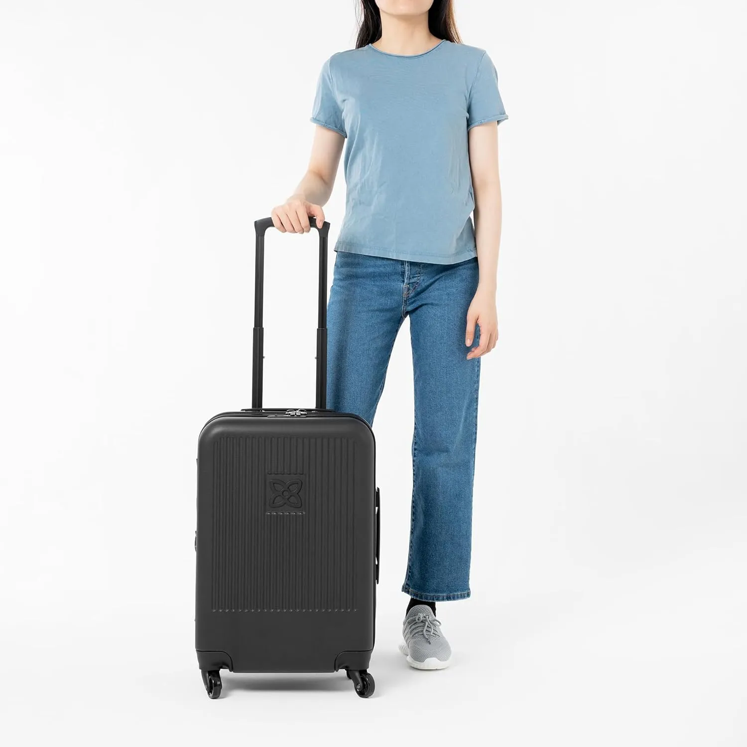 Sherpani Meridian Nesting Luggage Set, 2 Piece Rolling Luggage Set, Travel Durable Lightweight Luggage, Hardside Suitcase with Spinner Wheels, 22 Inch and 29 Inch (Black)