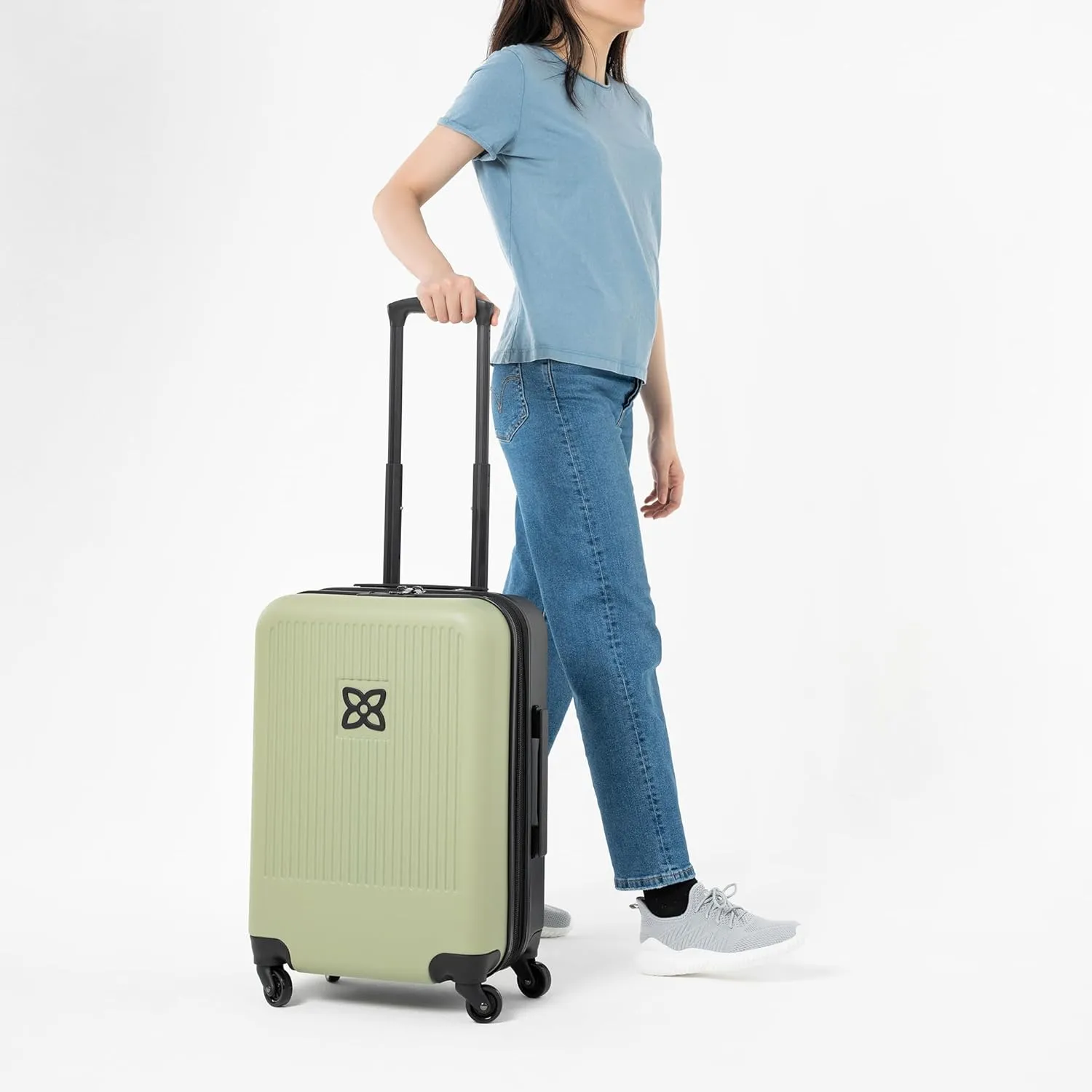 Sherpani Meridian Nesting Luggage Set, 2 Piece Rolling Luggage Set, Travel Durable Lightweight Luggage, Hardside Suitcase with Spinner Wheels, 22 Inch and 29 Inch (Sage)