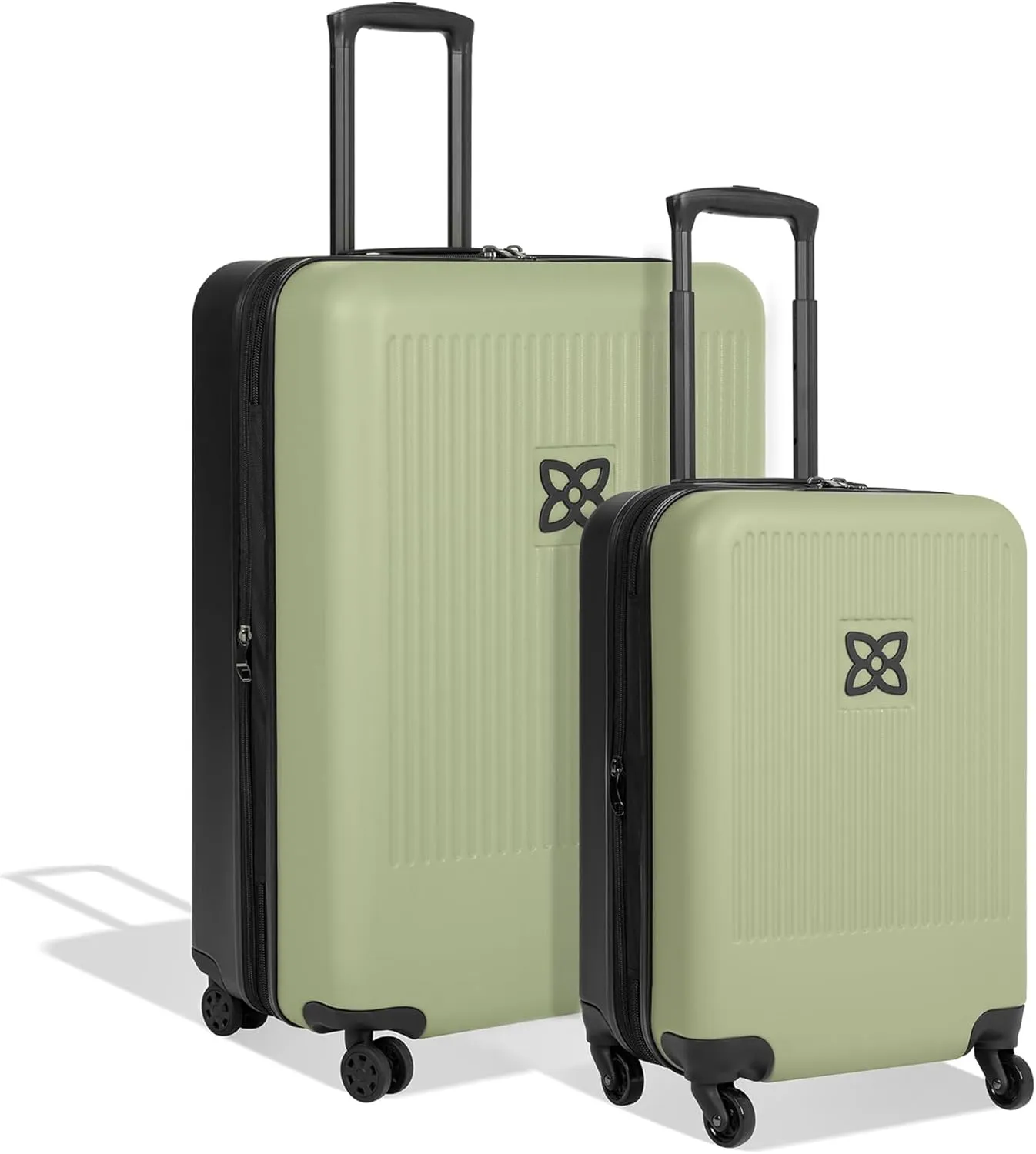 Sherpani Meridian Nesting Luggage Set, 2 Piece Rolling Luggage Set, Travel Durable Lightweight Luggage, Hardside Suitcase with Spinner Wheels, 22 Inch and 29 Inch (Sage)