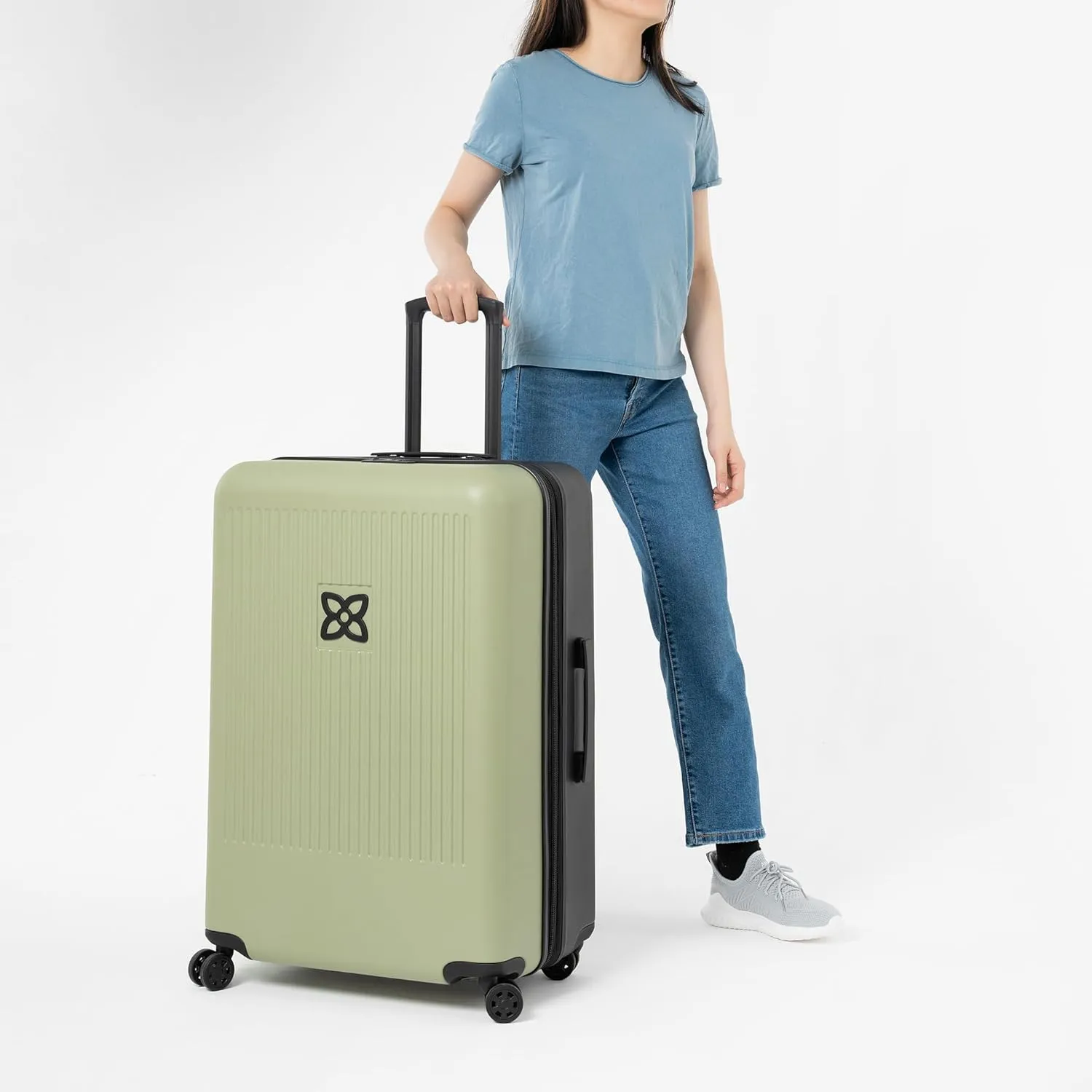 Sherpani Meridian Nesting Luggage Set, 2 Piece Rolling Luggage Set, Travel Durable Lightweight Luggage, Hardside Suitcase with Spinner Wheels, 22 Inch and 29 Inch (Sage)