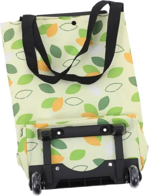 Shopping Trolley Bag Storage Wheels Portable Collapsible Tote for Travel Vacation Hiking