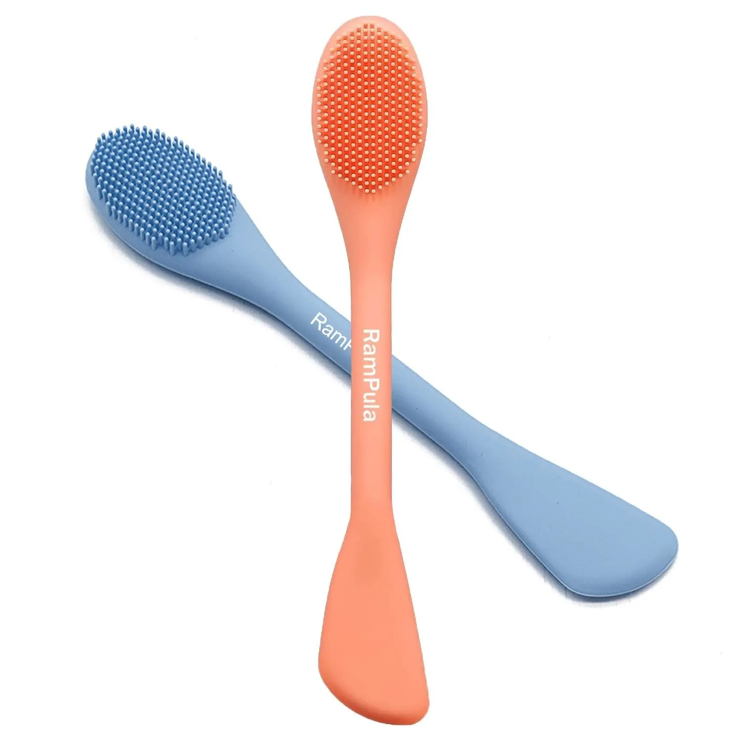 Silicone Facial Mask Applicator Face Masks Skincare Brush Facial Scrubber Double-Head Lotion Spatula Scoop for Makeup,Foundation,Cream,Lotion,Moisturizer,Gel,Peel,Mud Masks (Purple Gray)