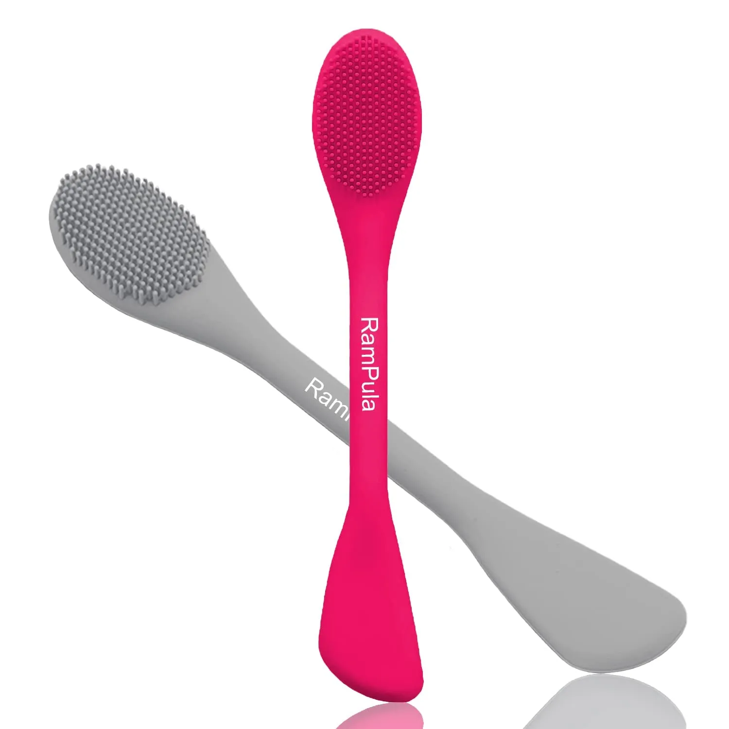 Silicone Facial Mask Applicator Face Masks Skincare Brush Facial Scrubber Double-Head Lotion Spatula Scoop for Makeup,Foundation,Cream,Lotion,Moisturizer,Gel,Peel,Mud Masks (Purple Gray)