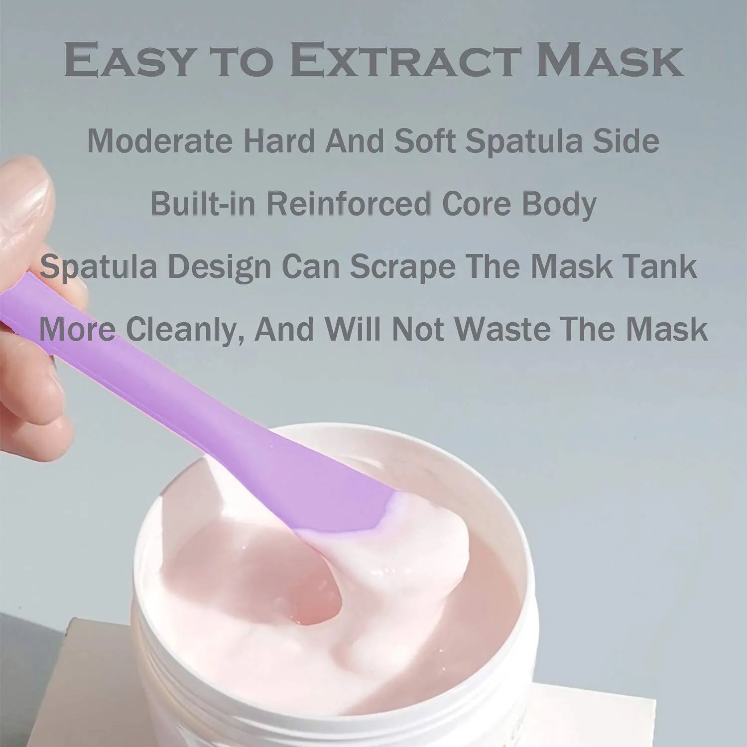 Silicone Facial Mask Applicator Face Masks Skincare Brush Facial Scrubber Double-Head Lotion Spatula Scoop for Makeup,Foundation,Cream,Lotion,Moisturizer,Gel,Peel,Mud Masks (Purple Gray)