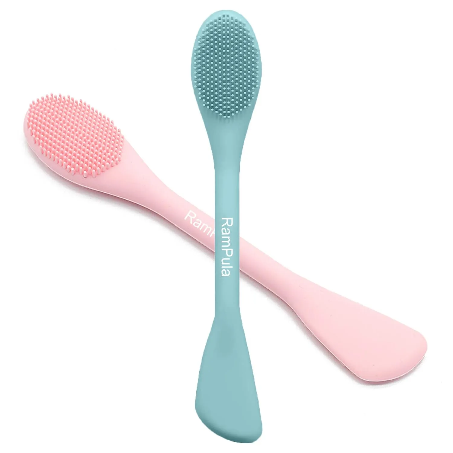 Silicone Facial Mask Applicator Face Masks Skincare Brush Facial Scrubber Double-Head Lotion Spatula Scoop for Makeup,Foundation,Cream,Lotion,Moisturizer,Gel,Peel,Mud Masks (Purple Gray)