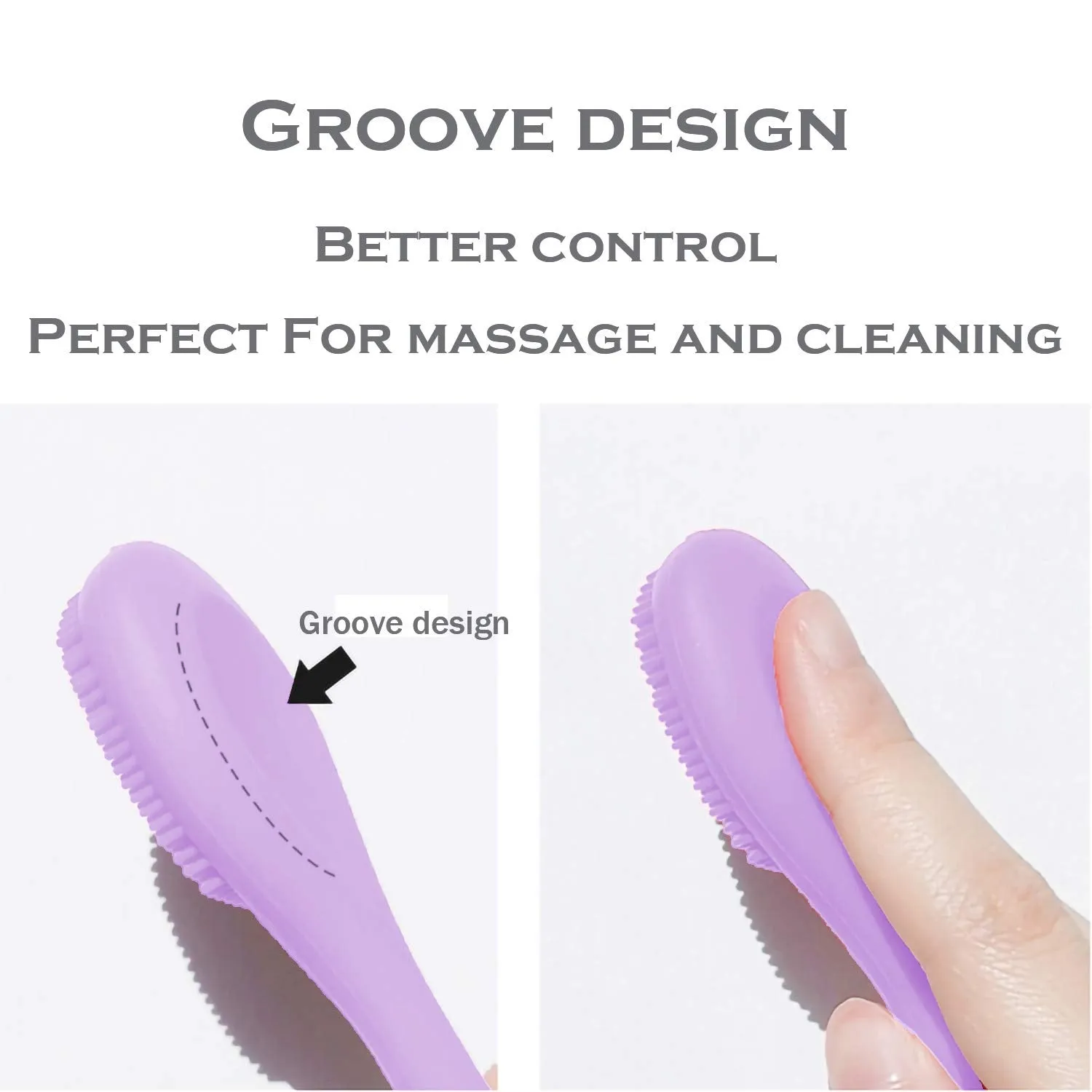 Silicone Facial Mask Applicator Face Masks Skincare Brush Facial Scrubber Double-Head Lotion Spatula Scoop for Makeup,Foundation,Cream,Lotion,Moisturizer,Gel,Peel,Mud Masks (Purple Gray)