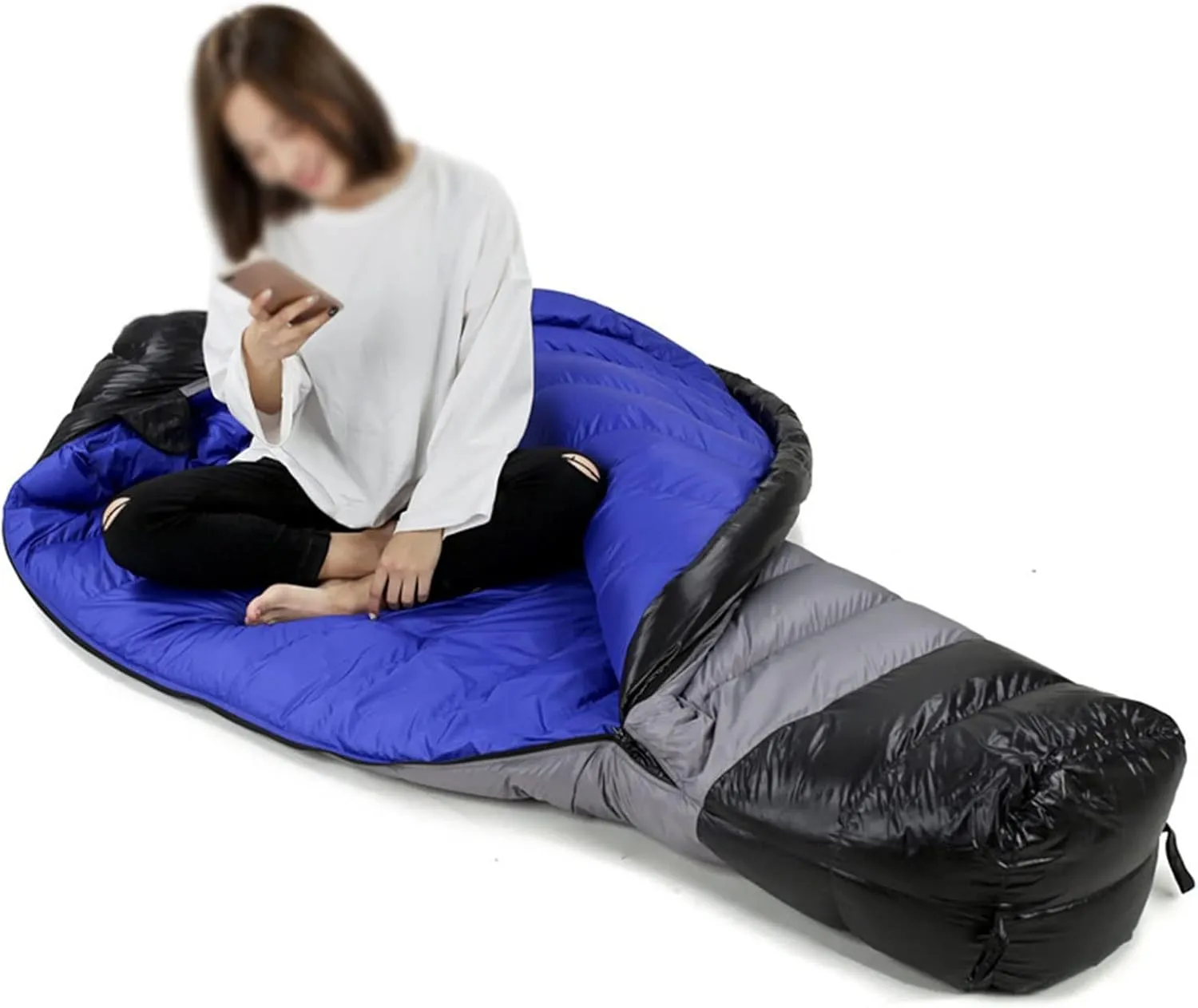 Sleeping Bag Goose Down Adult Mummy Camping Sleeping Bag New 4 Season Waterproof Travel Warm Down Sleep Bag for Outdoor Hiking