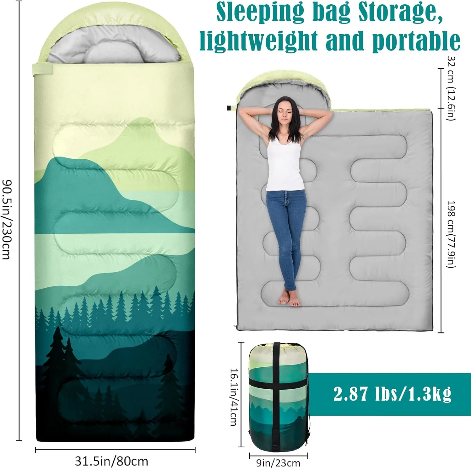 Sleeping Bags for Adults Kids,3 Seasons Cold Warm Weather Waterproof Lightweight Camping Sleeping Bags for Men and Women,Camping Outdoor Travel