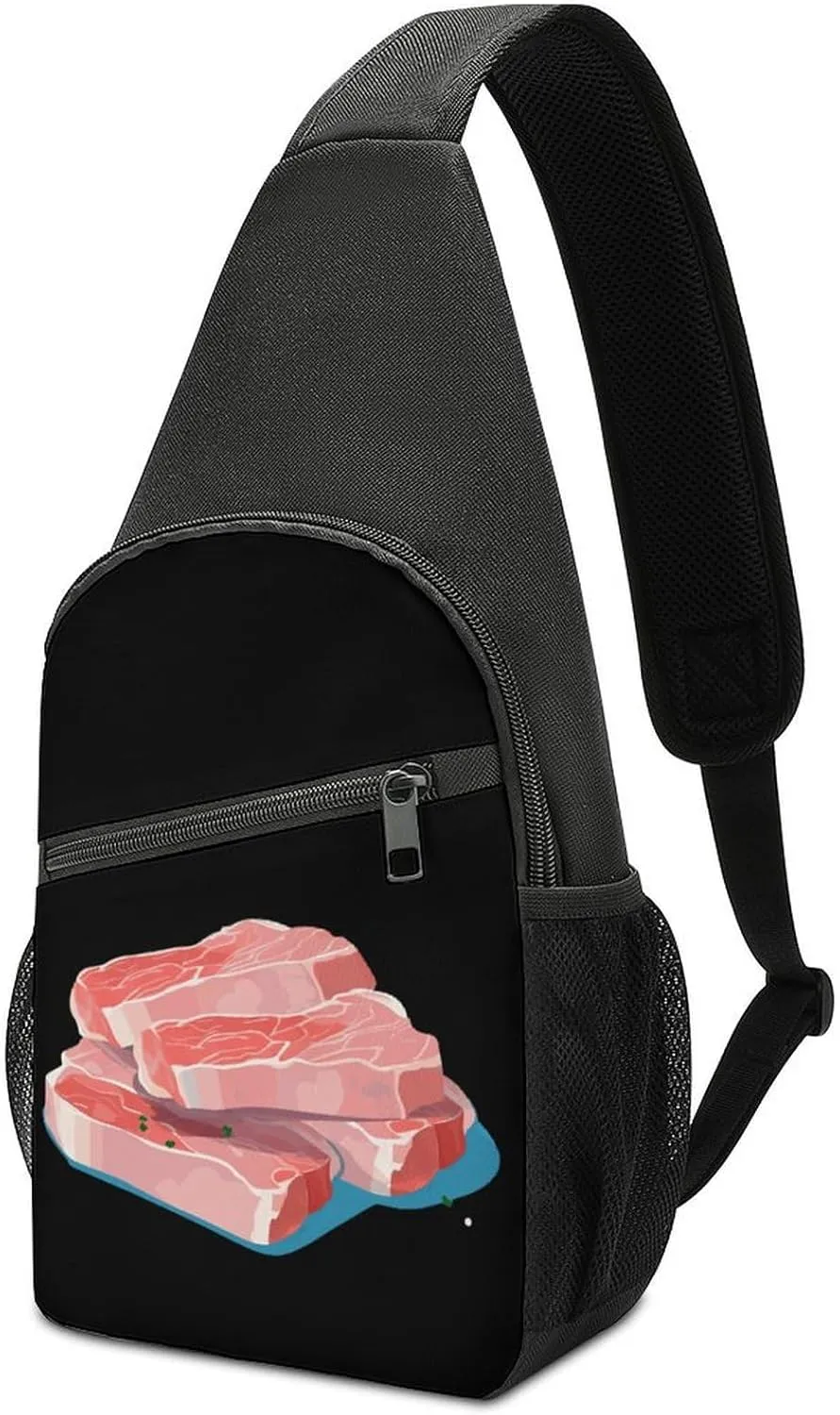 Slices of Pork Small Sling Bag Crossbody Bags Casual Chest Bag Daypack for Travel Sports Hiking