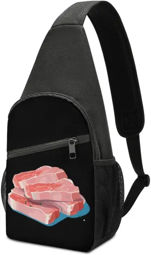 Slices of Pork Small Sling Bag Crossbody Bags Casual Chest Bag Daypack for Travel Sports Hiking