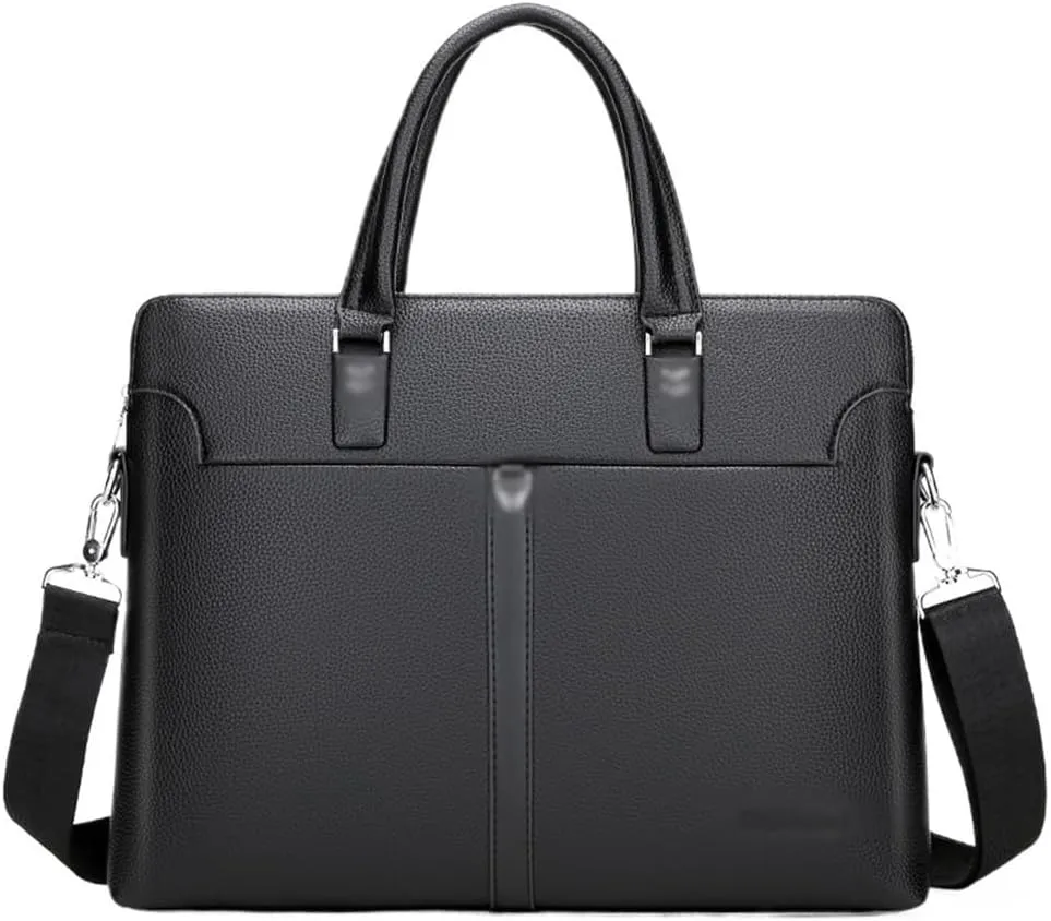 Slim Men's Crossbody Bag for Airplane Travel Satchel Computer Briefcase Leather Handmade Messenger Bags