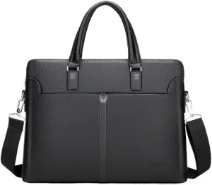 Slim Men's Crossbody Bag for Airplane Travel Satchel Computer Briefcase Leather Handmade Messenger Bags
