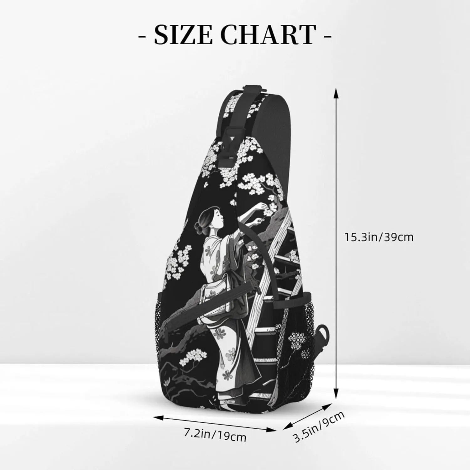Sling Bag for Women Men Crossbody Bag Small Sling Backpack Picking Flowers on a Ladder Chest Bag Hiking Daypack