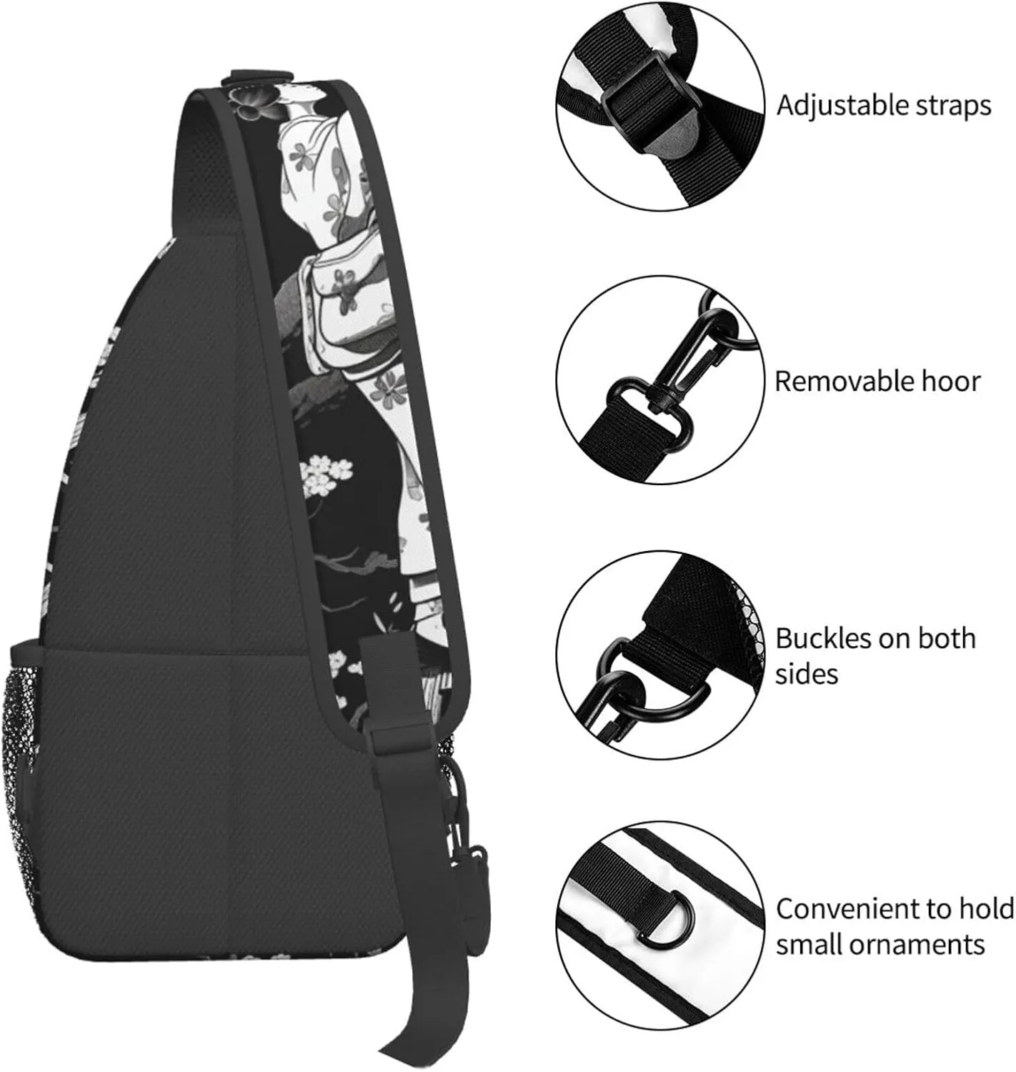 Sling Bag for Women Men Crossbody Bag Small Sling Backpack Picking Flowers on a Ladder Chest Bag Hiking Daypack