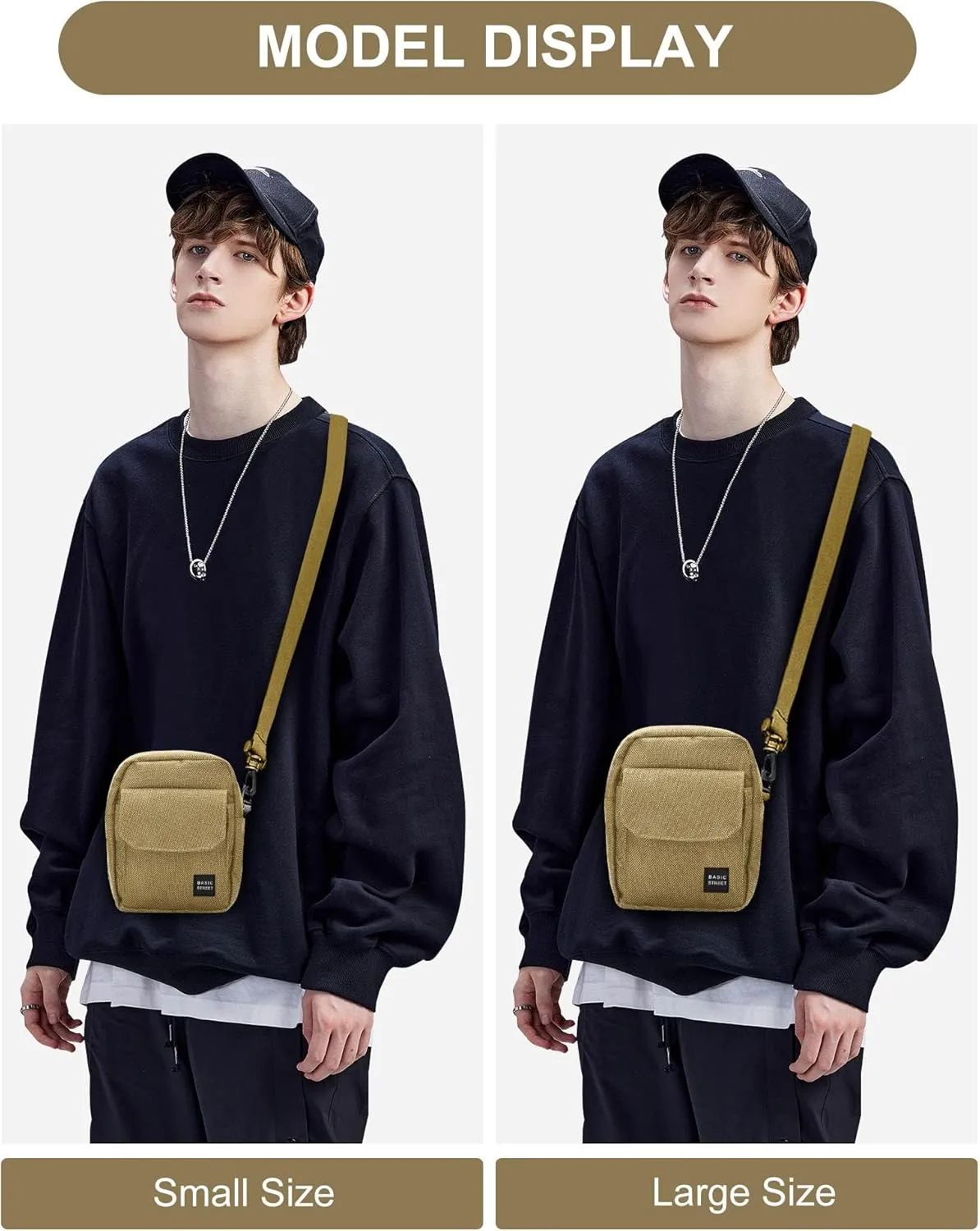 Small Crossbody Bag Side Shoulder Bag for Men Women, Mini Neck Pouch Travel Passport Wallet Bags
