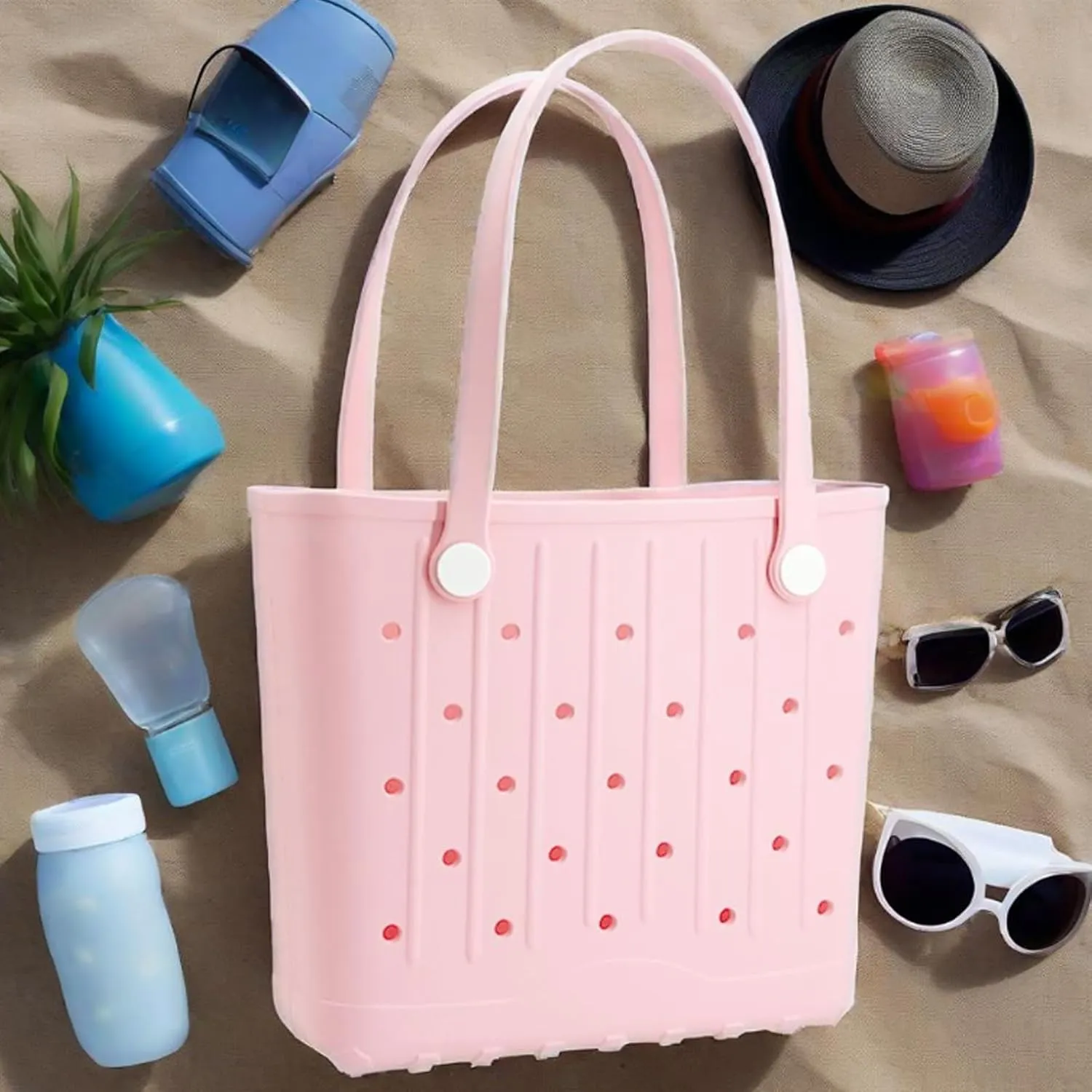 Small EVA Beach Bag Creative Rubber Beach Totes Waterproof Travel Bags Anti-tilting Handbag for Sports Pool BeachYoga