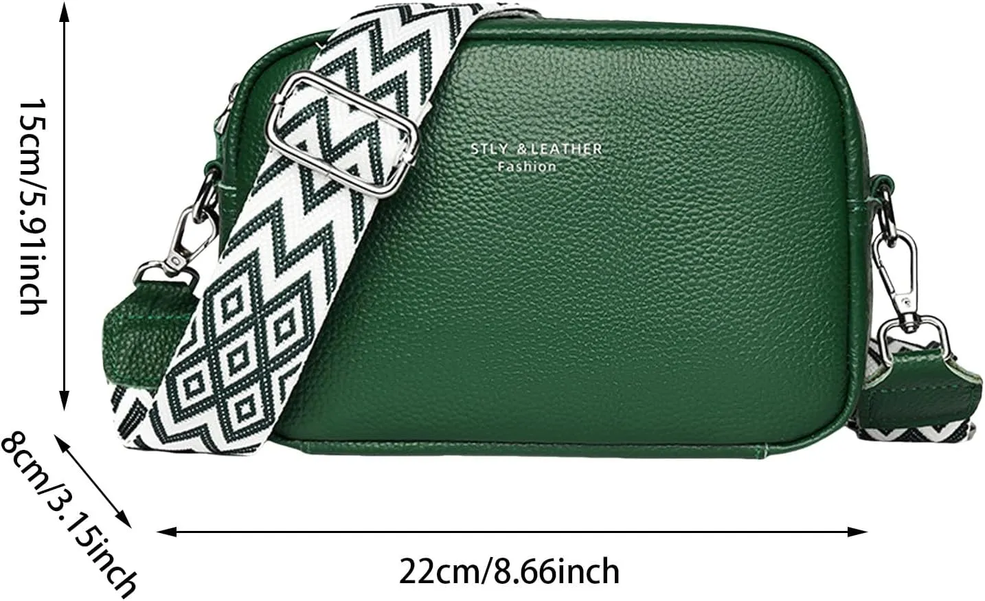 Small Square Bag Soft Crossbody Leather Bag Spring Model Female Shoulder Bags Camera Shoulder Bags (Green, One Size)