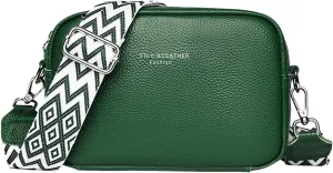 Small Square Bag Soft Crossbody Leather Bag Spring Model Female Shoulder Bags Camera Shoulder Bags (Green, One Size)