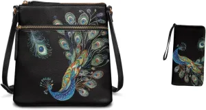 Small Wallet 2Pcs, Leather Shoulder Bags & Wallet with Hand Strap Set of 2 Lightweight for Travel & Shopping