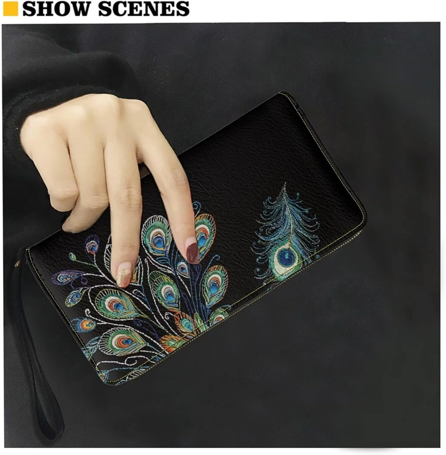 Small Wallet 2Pcs, Leather Shoulder Bags & Wallet with Hand Strap Set of 2 Lightweight for Travel & Shopping