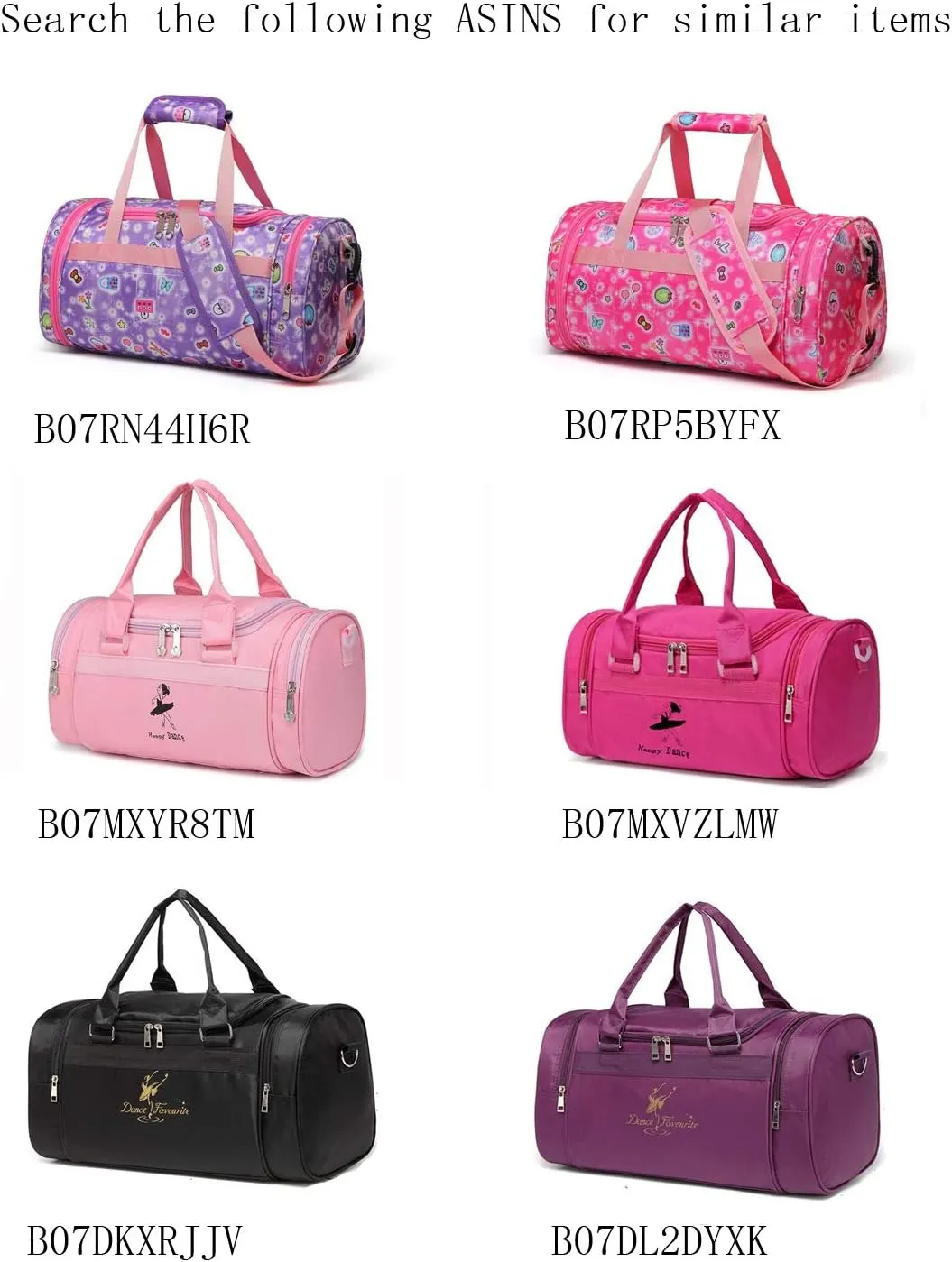 Small/Large Dance Duffle Bag For Girls Sport Gym Bags For Women Yoga Bag (Pink, Small)