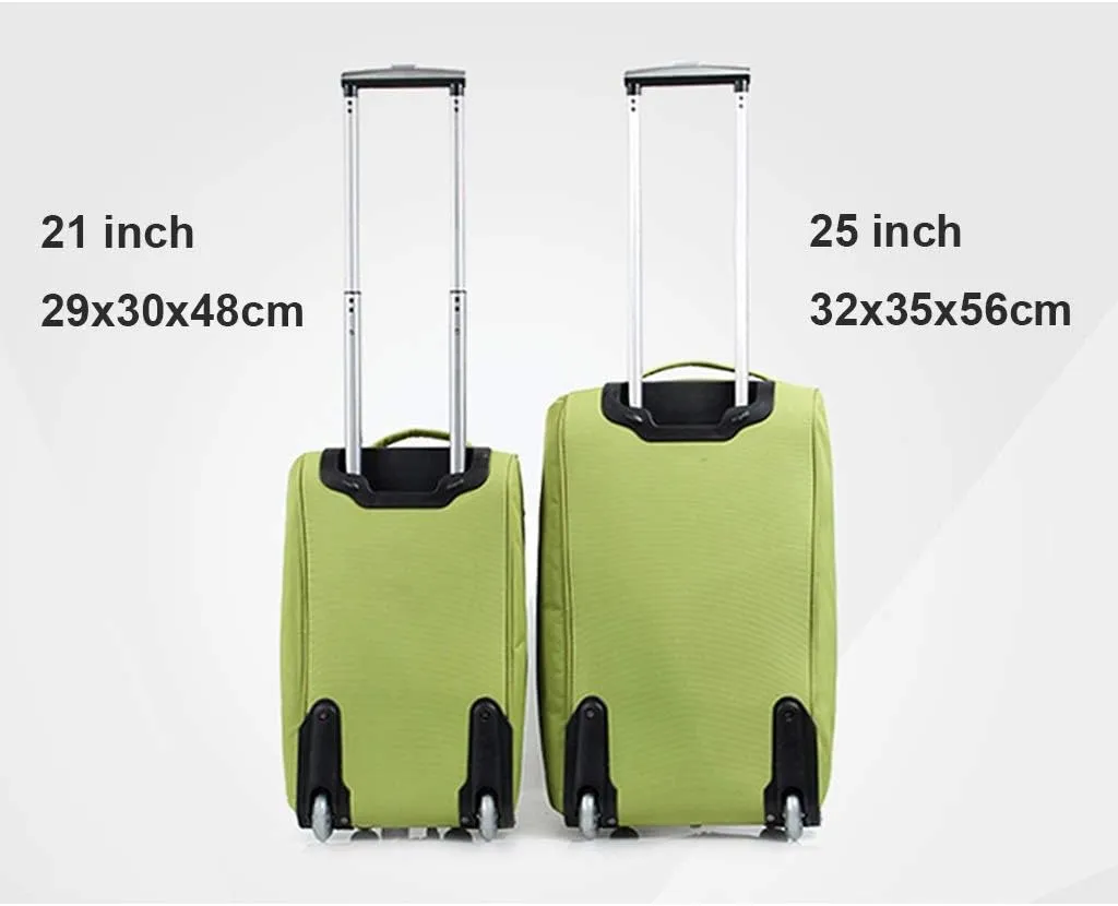 Soft Overnight Weekender Bags, Rolling Tote Travel Bag Suitcases with Wheels, Waterproof Rolling Duffel Bag Wheeled Business Carry on Luggage for Women (Color : Green, Size : 19inch)