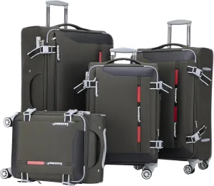 Softside Luggage Set with Spinner Wheels, 4 Piece Expandable Fabric Large Suitcases Set with TSA Lock (Ash Green, 20/24/28/32inch)
