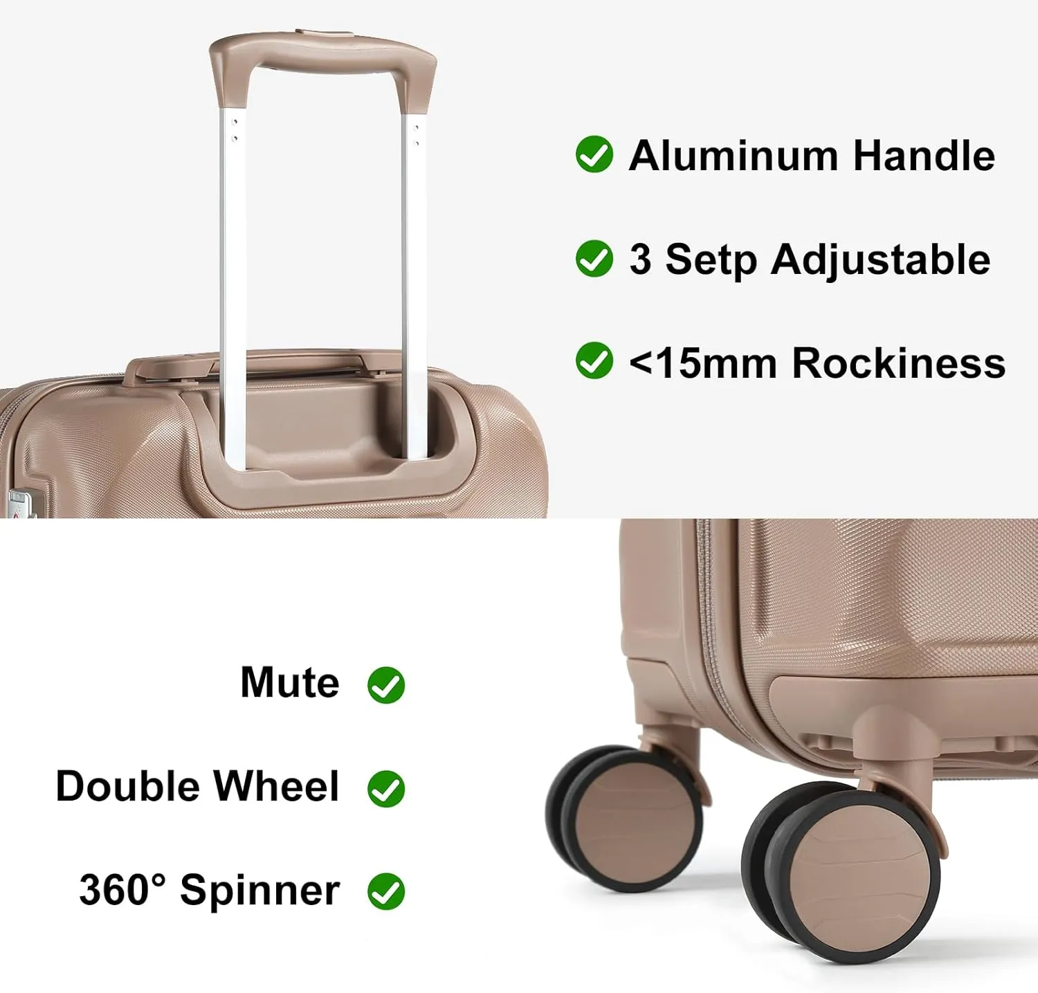 Somago 2 Piece Luggage Set - 24/28" Travel Suitcase with Duffel Bag and Toiletry Bag, Lightweight ABS Hardside Luggage with Spinner Wheels