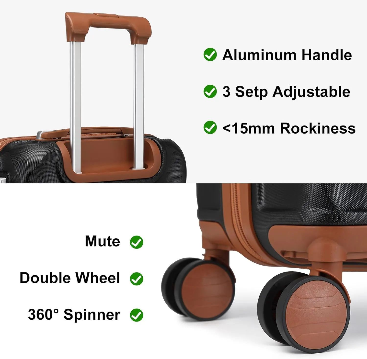 Somago 2 Piece Luggage Set - 24/28" Travel Suitcase with Duffel Bag, Toiletry Bag, Lightweight ABS Hardside Spinner Wheels