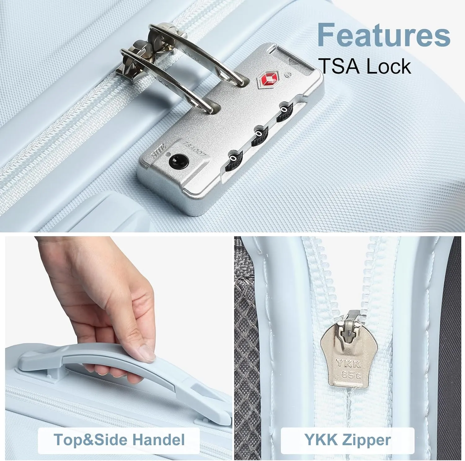 Somago 2 Piece Luggage Set of 24/28", Travel Suitcase Set with Duffel Bag and Toiletry Bag Lightweight Suitcases with YKK Zipper TSA Lock ABS Hardside Luggage Spinner Wheels