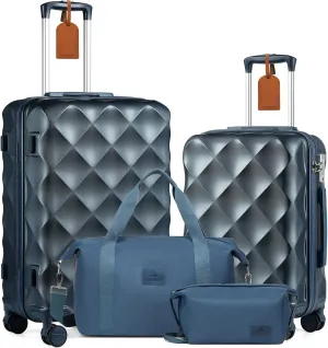 Somago 2 PieceLuggage Set (20"/24") with Duffel Bag and Toiletry Bag, Carry On Luggage Airline Approved with YKK Zipper TSA Lock ABS Hardside Luggage Spinner Wheels