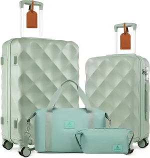 Somago 2 PieceLuggage Set (20"/24") with Duffel Bag and Toiletry Bag, Carry On Luggage Airline Approved with YKK Zipper TSA Lock ABS Hardside Luggage Spinner Wheels