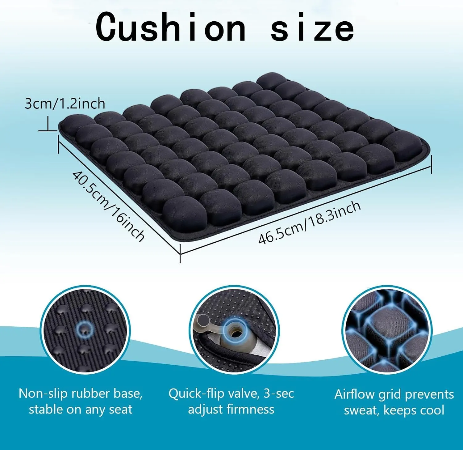 Sondur Travel Cushion,Inflatable Seat Cushion for Air Travel,56 Bubbles Portable Seat Cushion 3D Air Cell with Storage Bag, for Long Flights, Car, Office Chair, Wheelchair (56 Bubbles)
