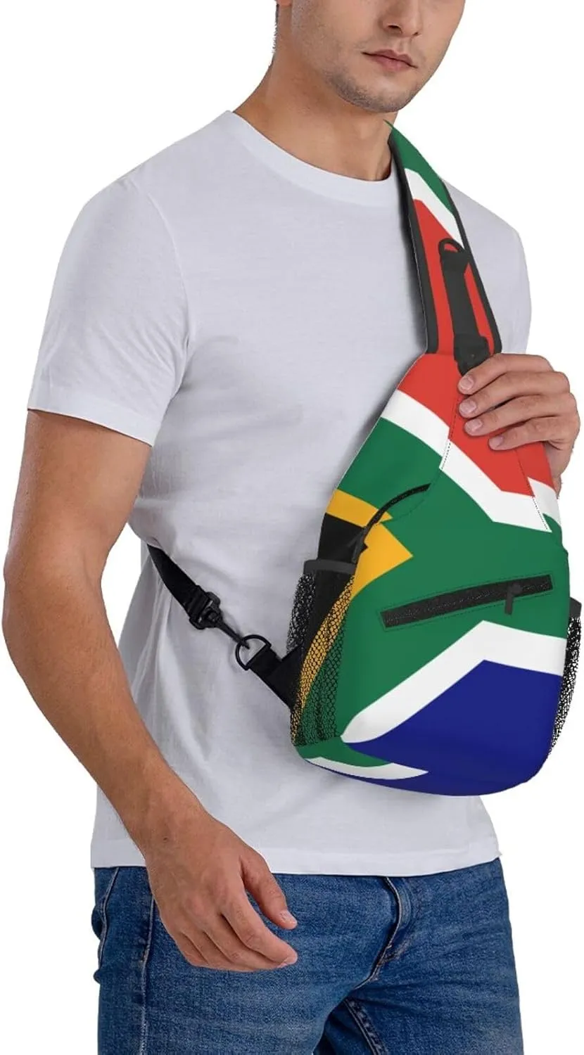 South Africa Flag Sling Bag Adjustable Chest Bags Casual Crossbody Bag Travel Shoulder Backpack