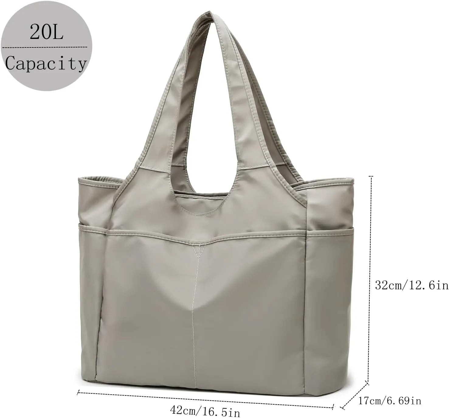SOYMWIN Tote Bag for Women,Large Tote Bag with Compartments and Multiple Pockets,Quilted Shoulder Bag for Travel Work Sports