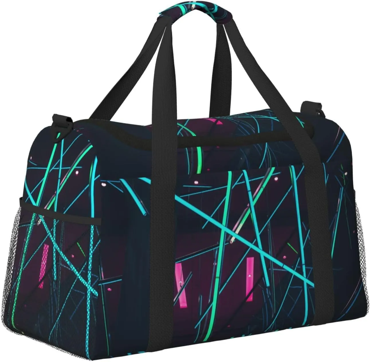 Space Laser Travel Duffel Bag Large Foldable Waterproof Overnight Bag For Beach Swim Bags Pool Sports Gym
