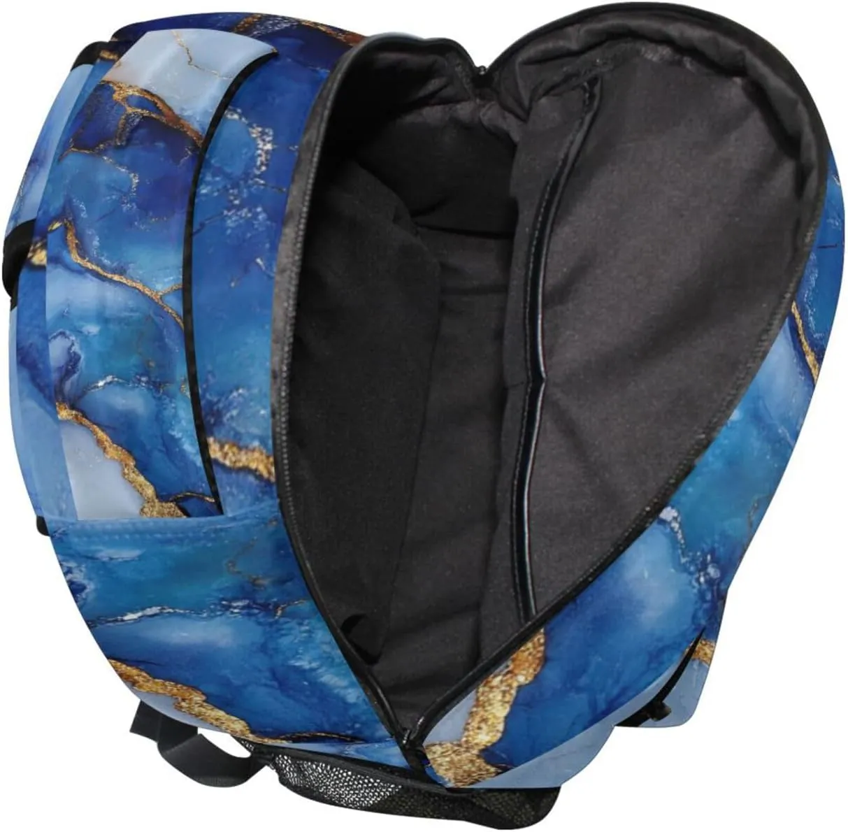 Sport Backpack for Men Women Waterproof Travel Laptop Backpack with Chest Strap Gift Men & Women Marble Silver Royal Blue