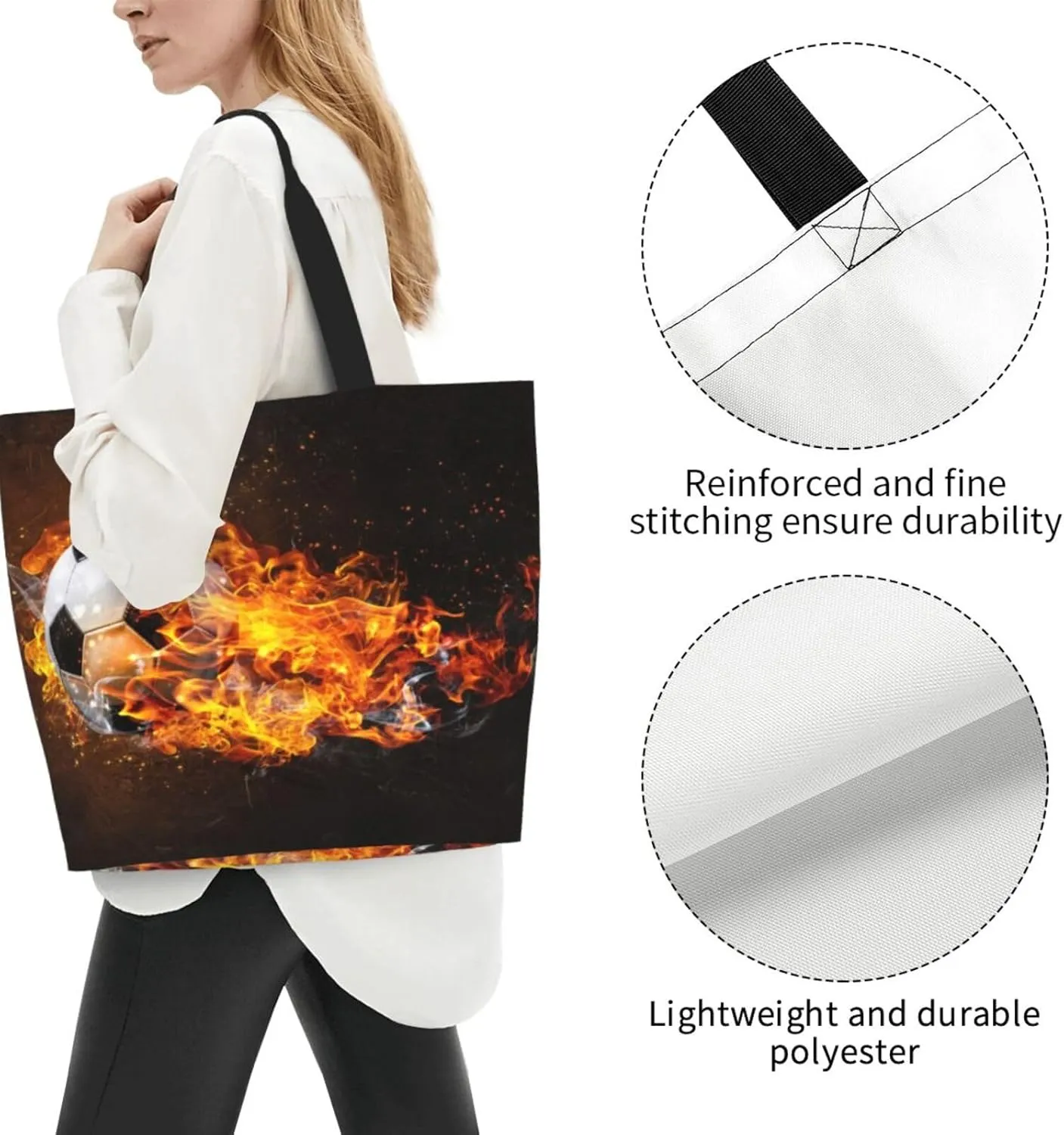 Sport balls football champ be winner Women's Tote Bag Large Capacity Single Shoulder Bags Handbag for Shopping Work