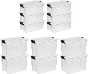 Sterilite 30 Quart (6 Pack) & 18 Quart (6 Pack) Clear Plastic Stackable Storage Container Bin Box Tote with White Latching Lid Organizing Solution
