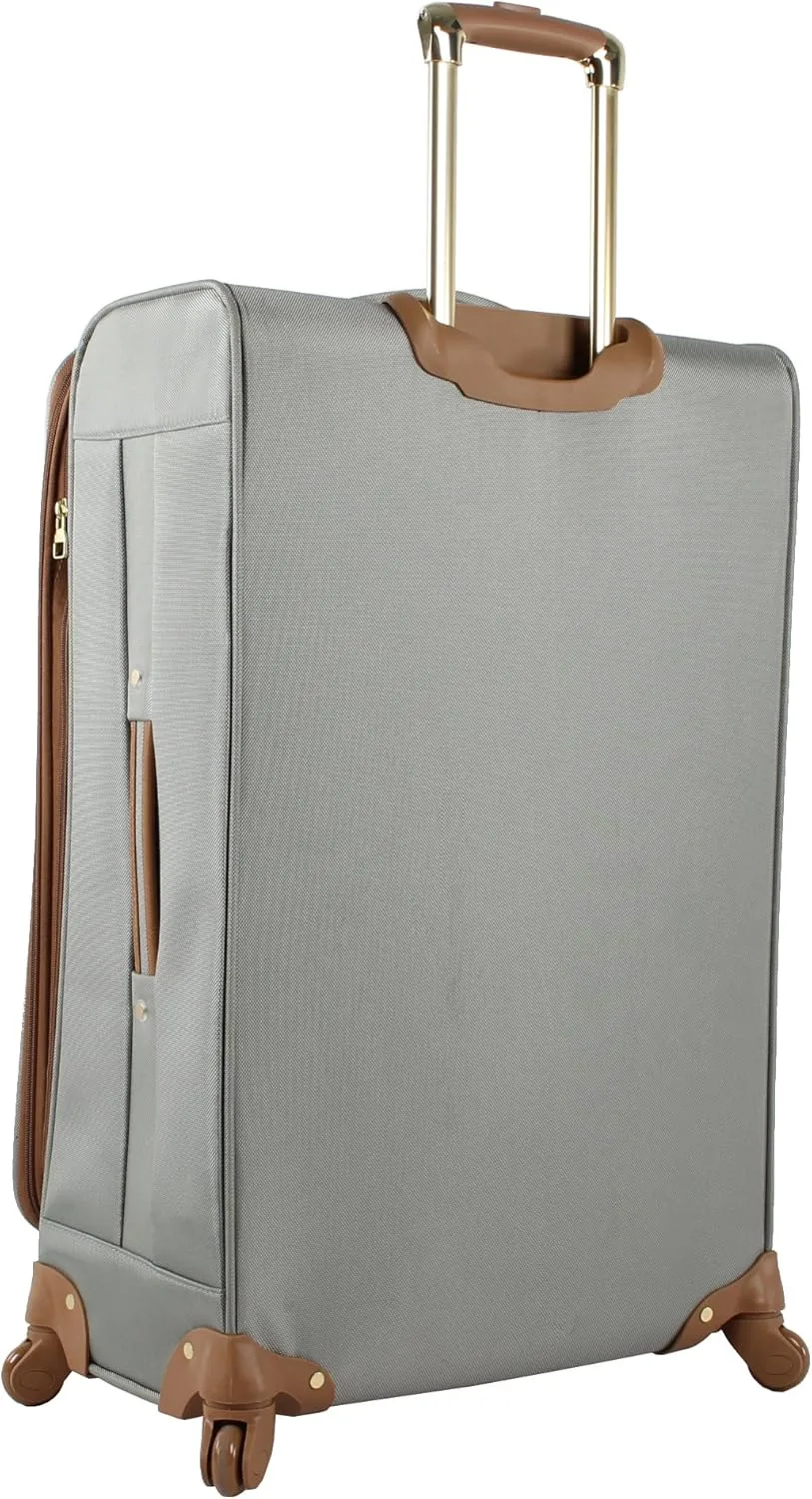 Steve Madden Designer Luggage Collection - 3 Piece Softside Expandable Lightweight Spinner Suitcase Set - Travel Set includes 20 Inch Carry on, 24 Inch & 28-Inch Checked Suitcases (Harlo Gray)