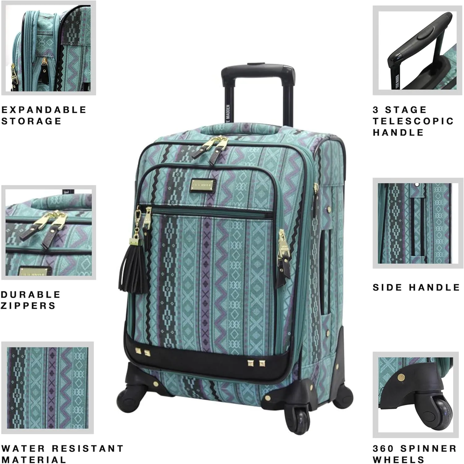 Steve Madden Unisex-Adult (Luggage only) Spinner, Legends Turquoise, One Size