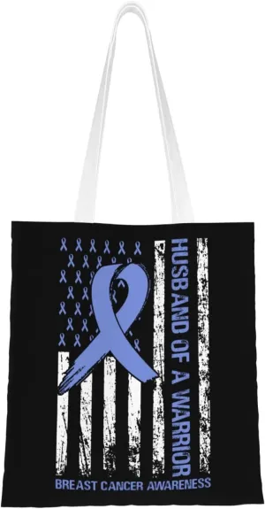Stomach Cancer Awareness Usa Flag Tote Bag for Women Canvas Shopping Bags Reusable Beach Bag Grocery Bags Tote Shoulder Bag Gift Bags