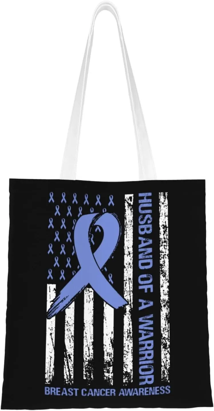 Stomach Cancer Awareness Usa Flag Tote Bag for Women Canvas Shopping Bags Reusable Beach Bag Grocery Bags Tote Shoulder Bag Gift Bags
